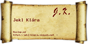 Jekl Klára névjegykártya