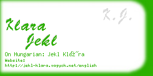 klara jekl business card